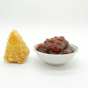 Gluten Free Fried Brie With Cassava Chip Crust and Ligonberry conserve