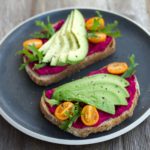 Gluten Free Avocado Toast with Beet Hummus